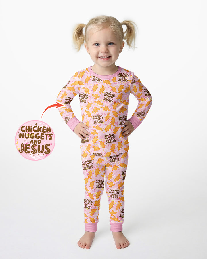 Zweiteiliges Langarm-Pyjama-Set mit Sommerfrüchten