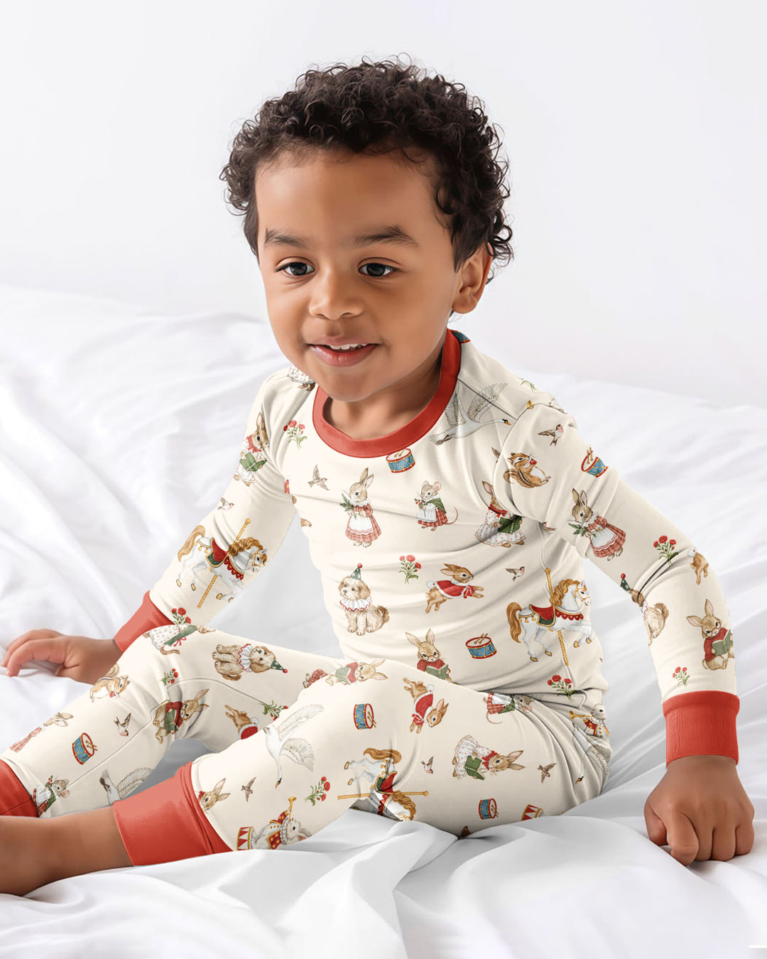 Winter & Vintage Bamboo Two Piece Long Sleeve Pajama Set
