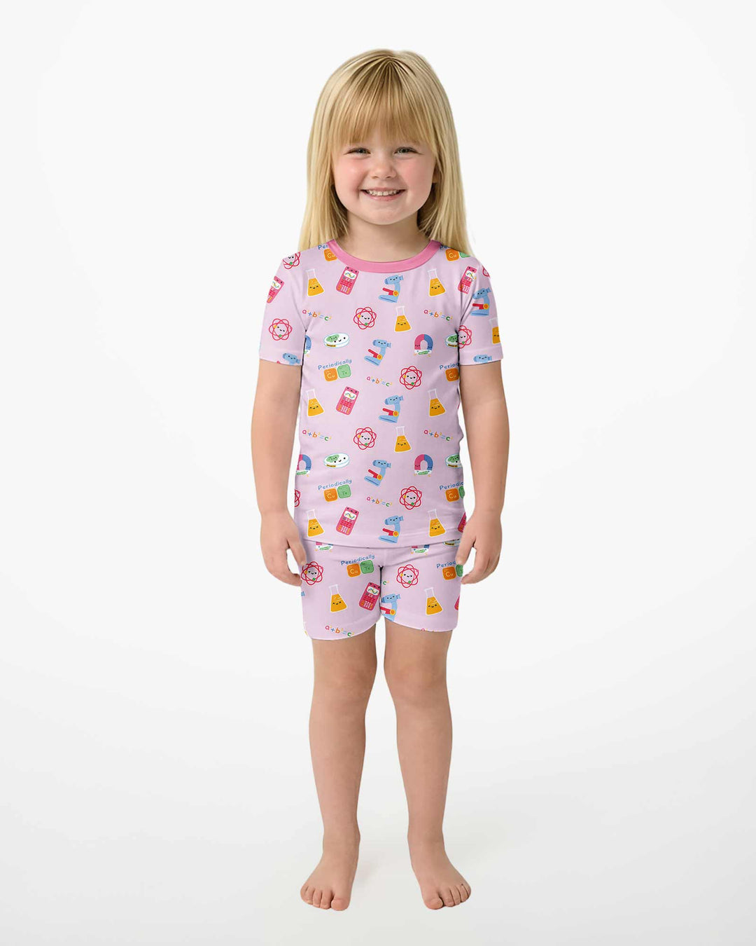 Template Zweiteiliges Pyjama-Set mit kurzen Ärmeln und Shorts