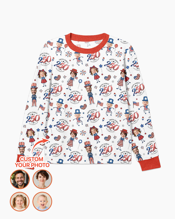 Custom Photo Smith Family Celebration Bamboo Men's Pajama Set