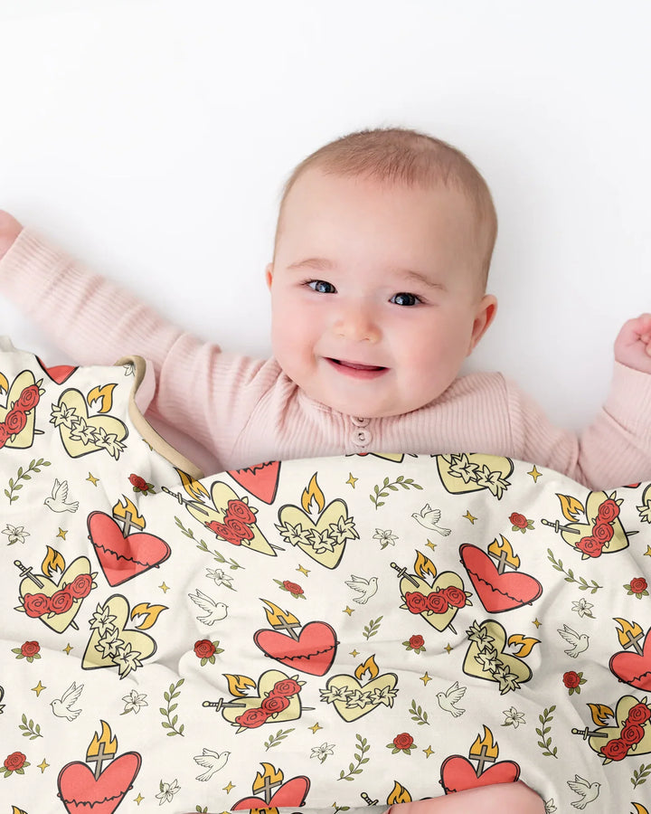 Three Sacred Hearts Bamboo Blanket