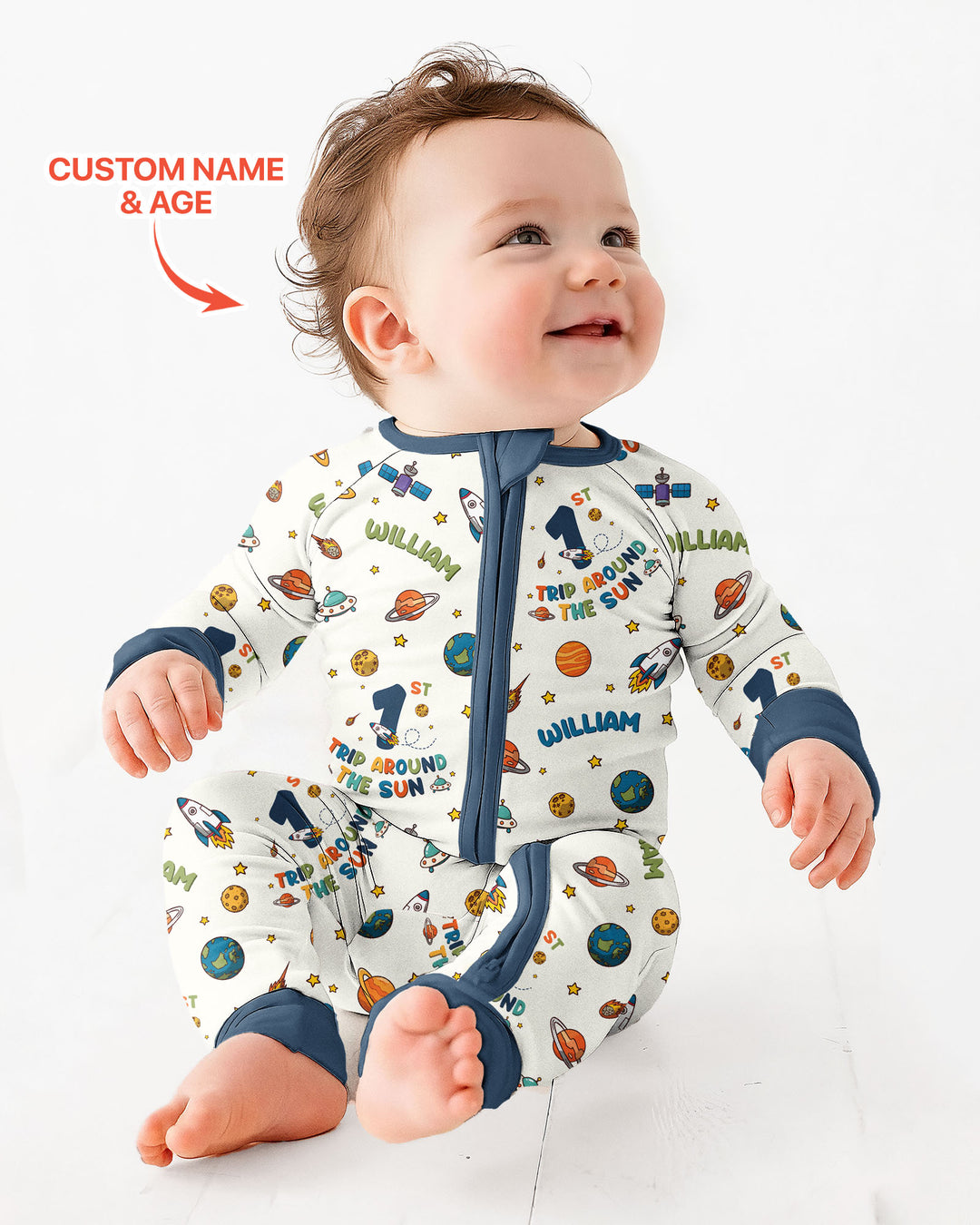 Birthday Trip Around The Sun Custom Name & Age Bamboo Convertible Zippy