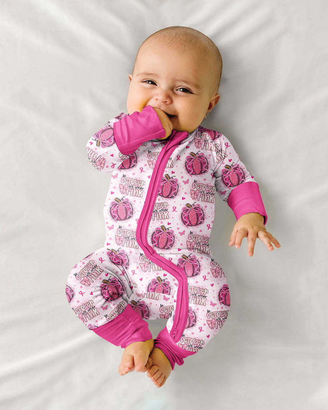 We Wear Pink Pumpkin Mommy & Me Matching Bamboo Convertible Zippy