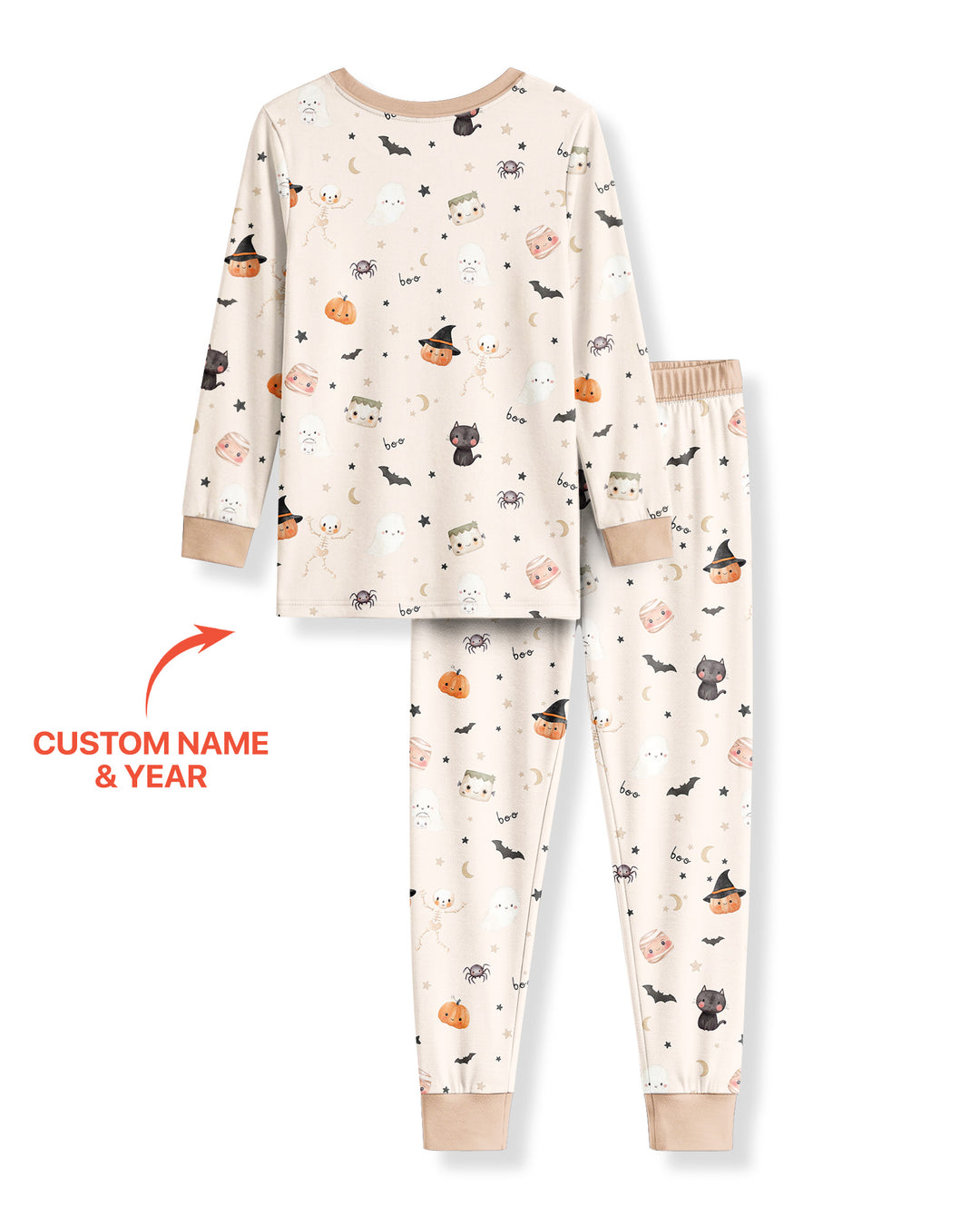 Personalised Baby First Halloween Bamboo Two Piece Long Sleeve Pajama Set