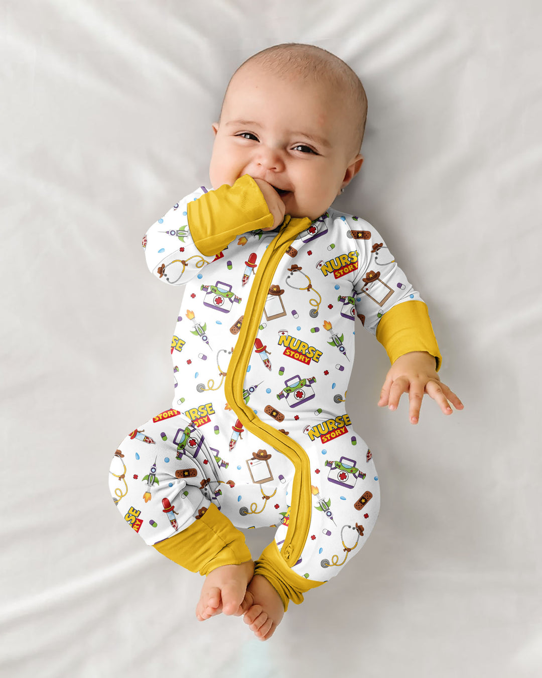 Gerippte Babykleidung mit individuellem Foto - Weich &amp; Skizzenhaft