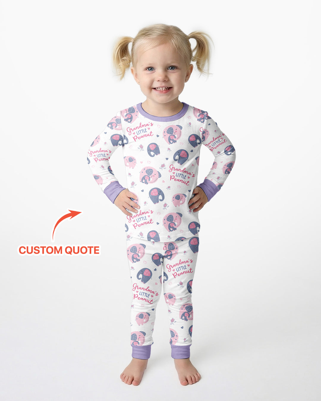 Little Peanut Baby Elephant Bamboo Two Piece Long Sleeve Pajama Set