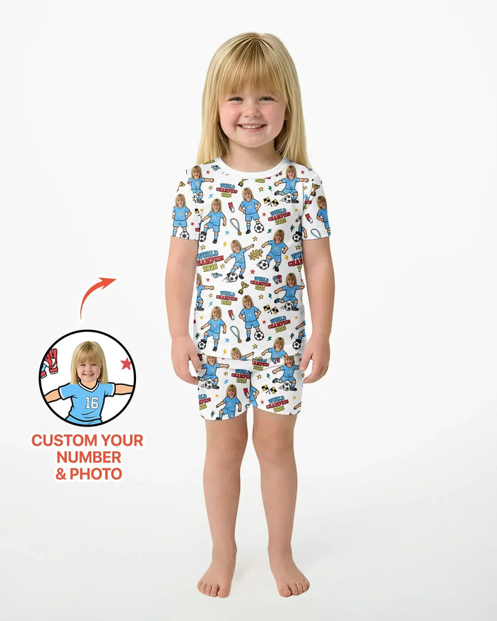 Zweiteiliges Pyjama-Set mit kurzen Ärmeln und Shorts im Sommer-Design