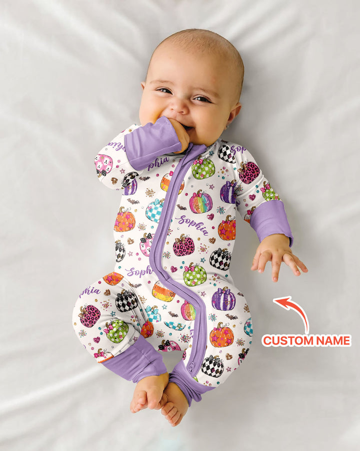 Custom Name Twinkle Pumpkin Bamboo Convertible Zippy