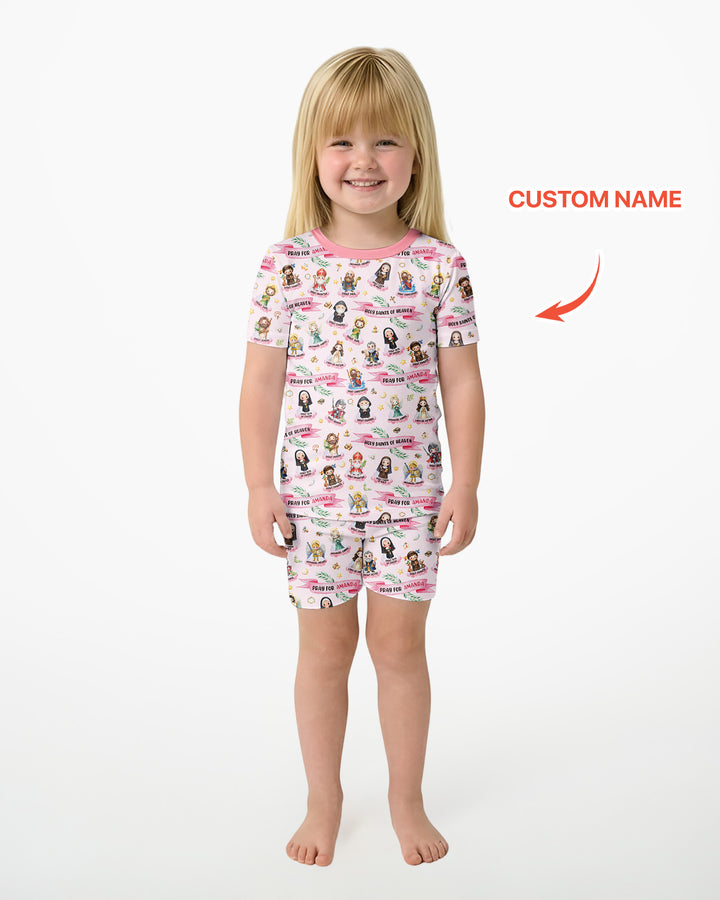 Zweiteiliges Pyjama-Set mit kurzen Ärmeln und Shorts im Sommer-Design