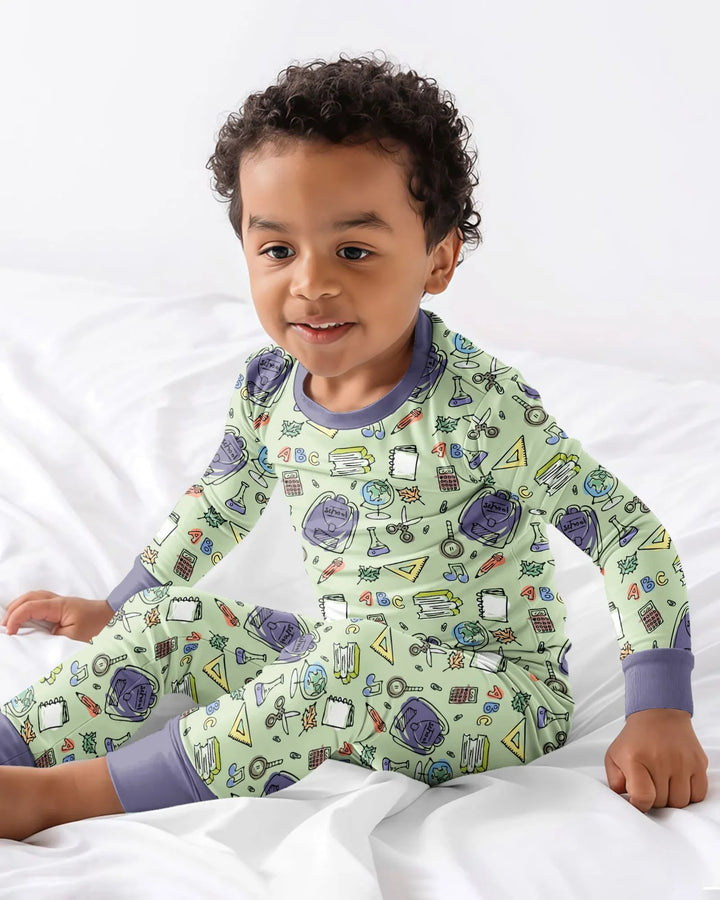Zweiteiliges Langarm-Pyjama-Set mit Sommerfrüchten