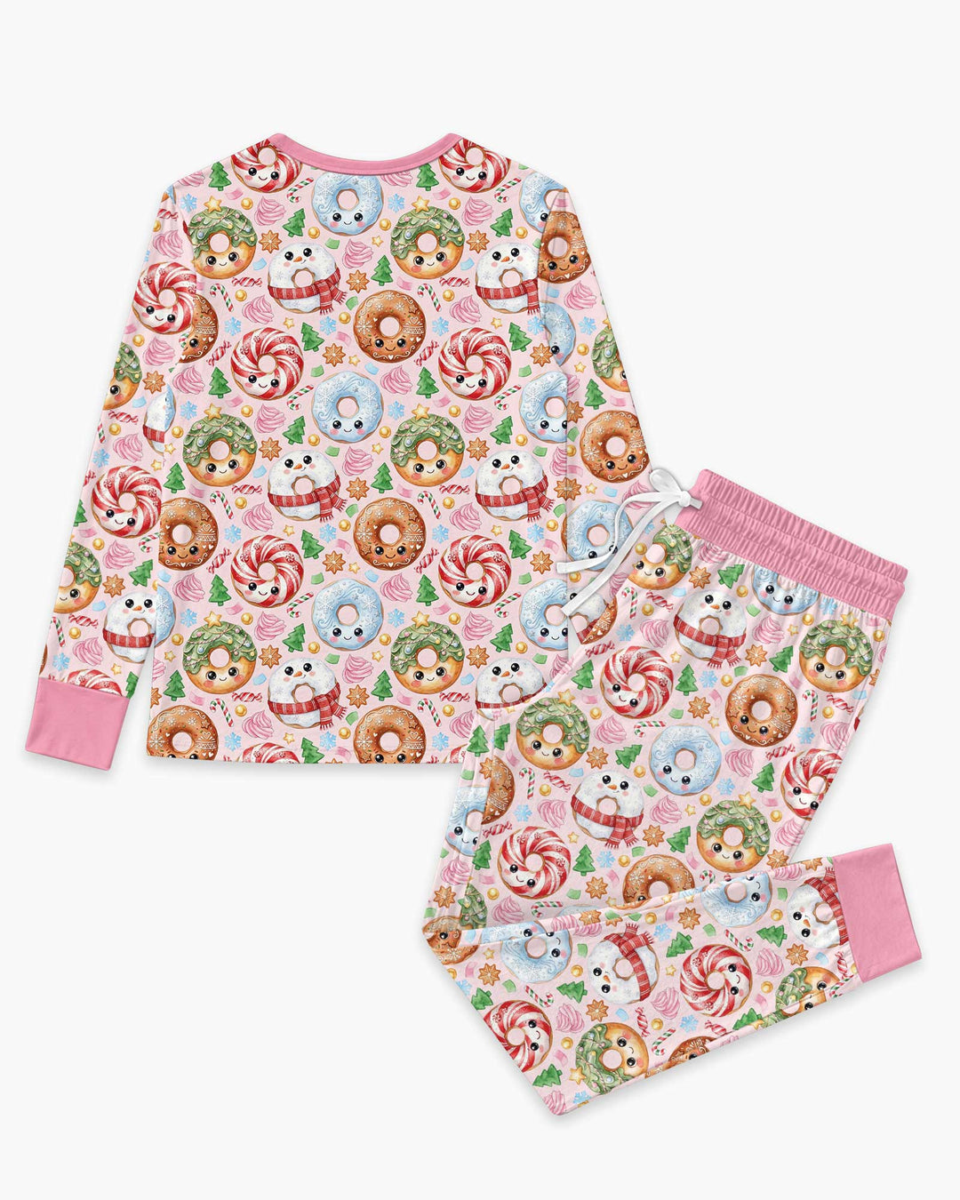 Kawaii Christmas Donuts Bamboo Women Pajama Set