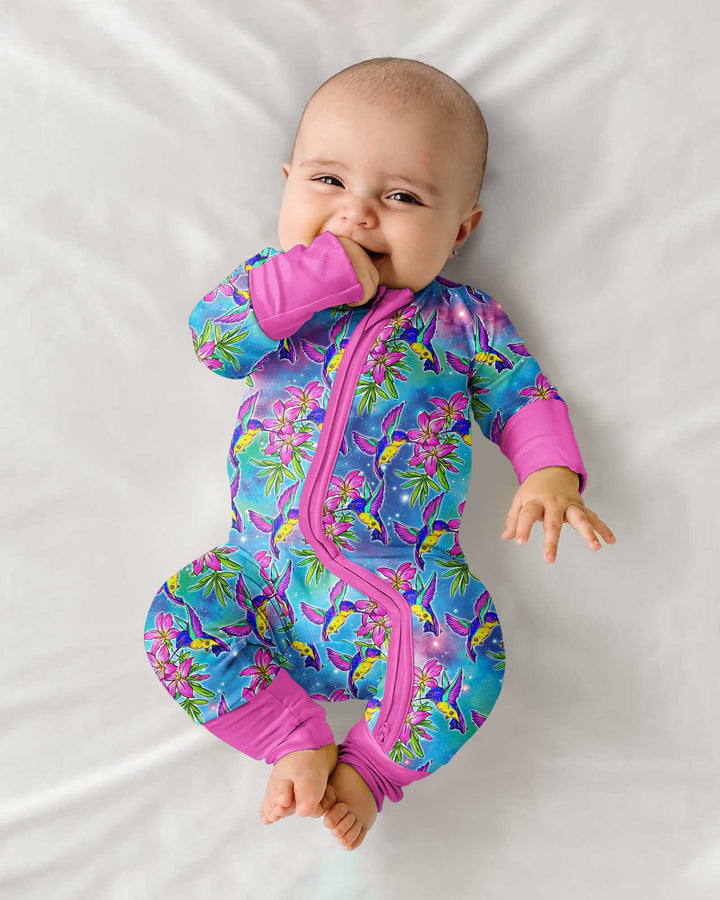 Floral Hummingbird Bamboo Convertible Zippy