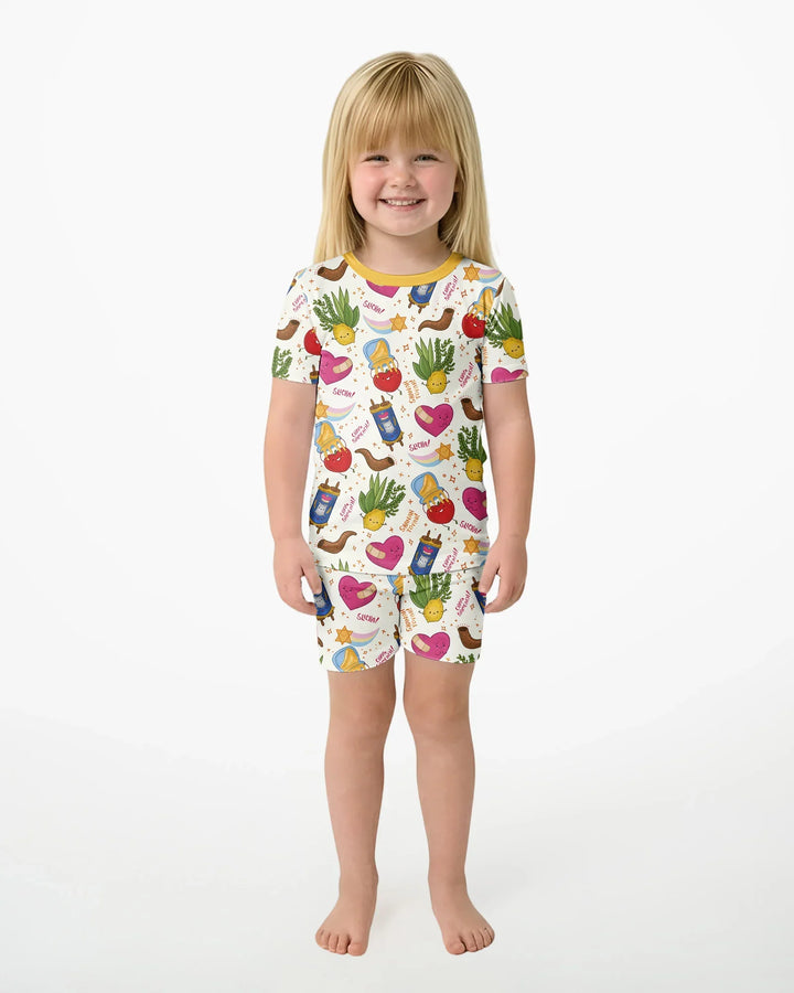 Jewish High Holidays Bamboo Two Piece Short Sleeve Shorts Pajama Set