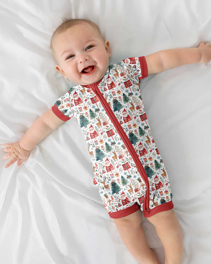 Christmas Tree Santa Bamboo Shorty Zippy