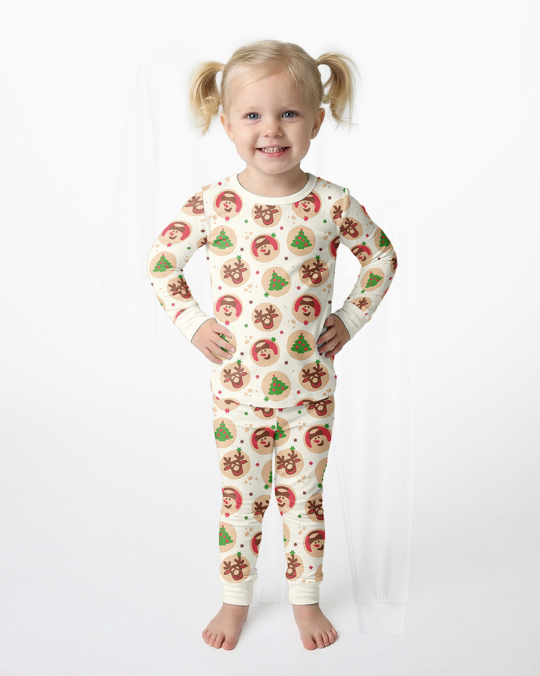 Holiday Cookie Party Family Matching Bamboo Two Piece Long Sleeve Pajama Set