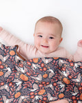 Bat Pumpkin Floral Halloween Bamboo Blanket