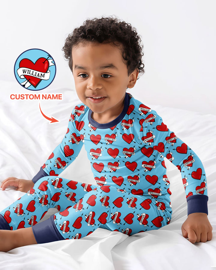 Zweiteiliges Langarm-Pyjama-Set mit Sommerfrüchten