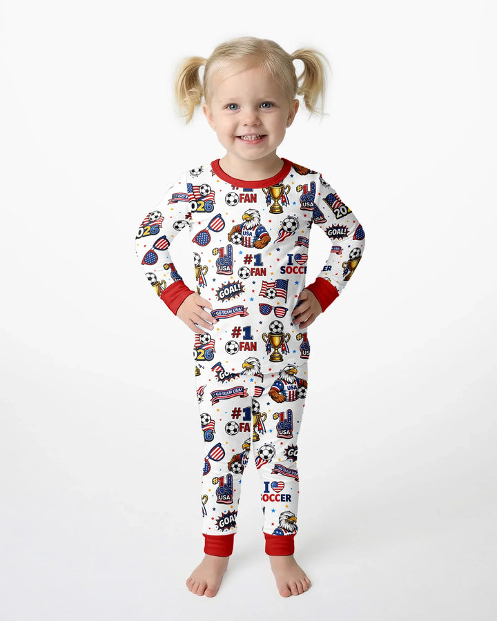 Zweiteiliges Langarm-Pyjama-Set mit Sommerfrüchten