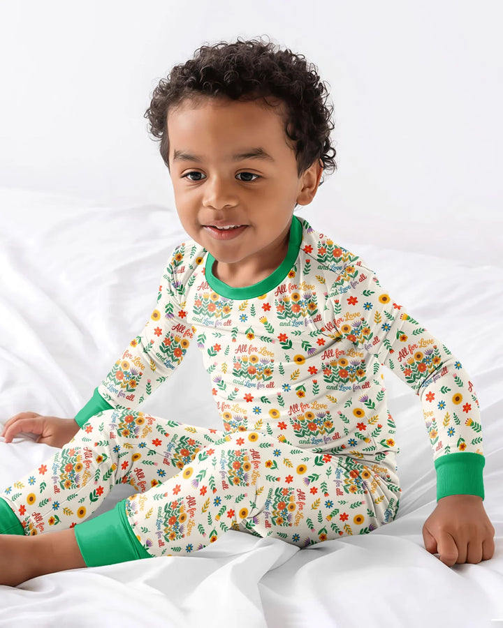 Zweiteiliges Langarm-Pyjama-Set mit Sommerfrüchten