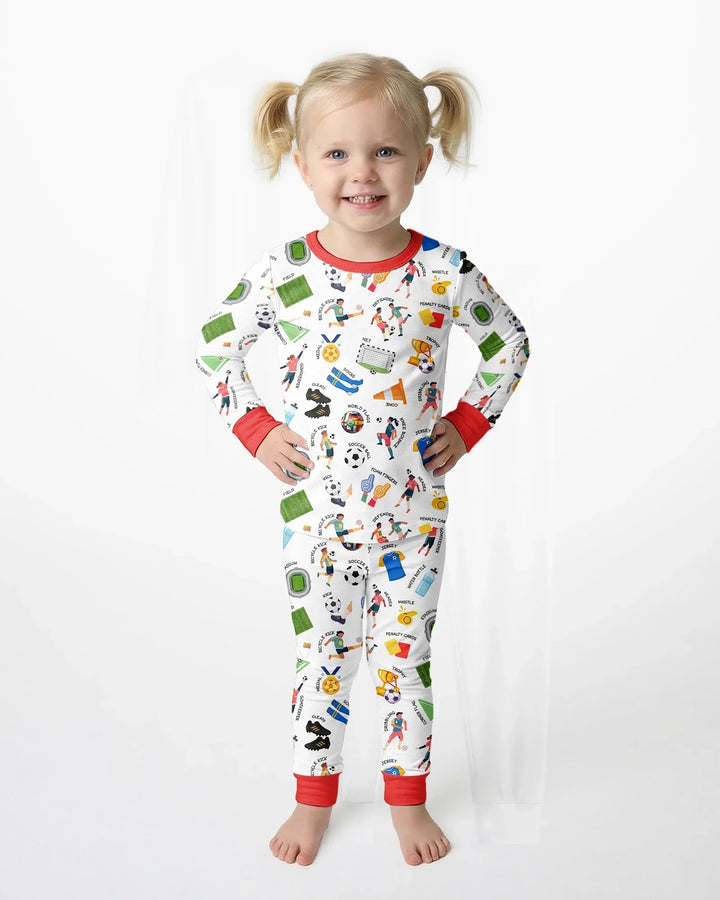Zweiteiliges Langarm-Pyjama-Set mit Sommerfrüchten