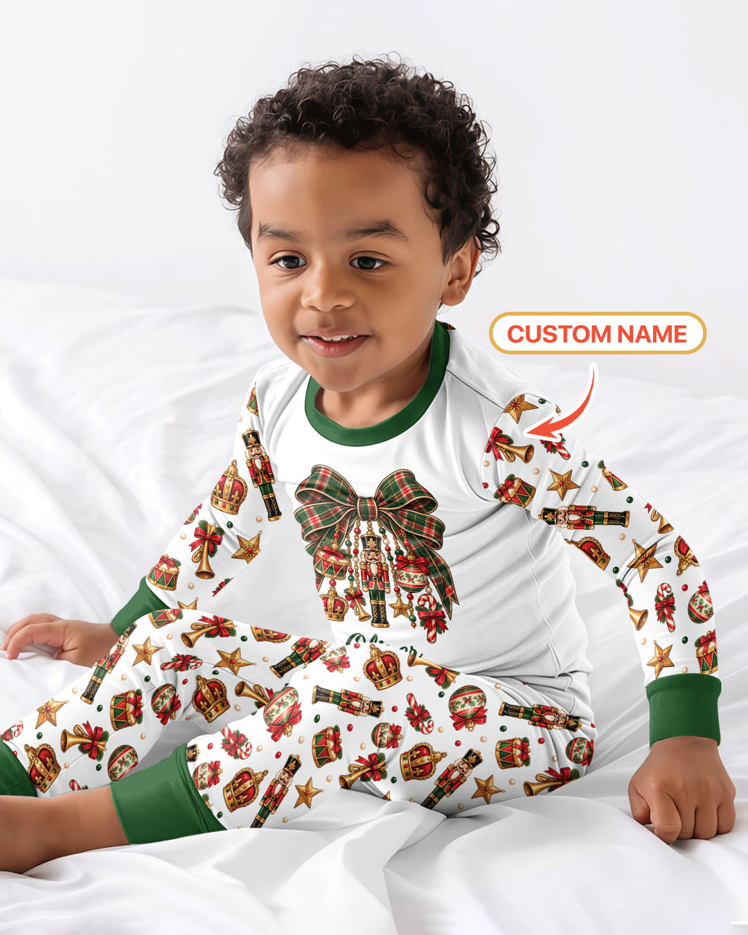 Custom Name Nutcracker The Bow Bamboo Two Piece Long Sleeve Pajama Set