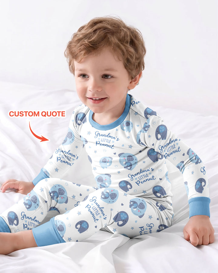 Little Peanut Baby Elephant Bamboo Two Piece Long Sleeve Pajama Set
