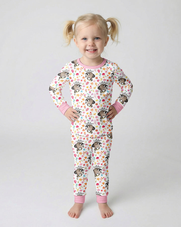 Zweiteiliges Langarm-Pyjama-Set mit Sommerfrüchten