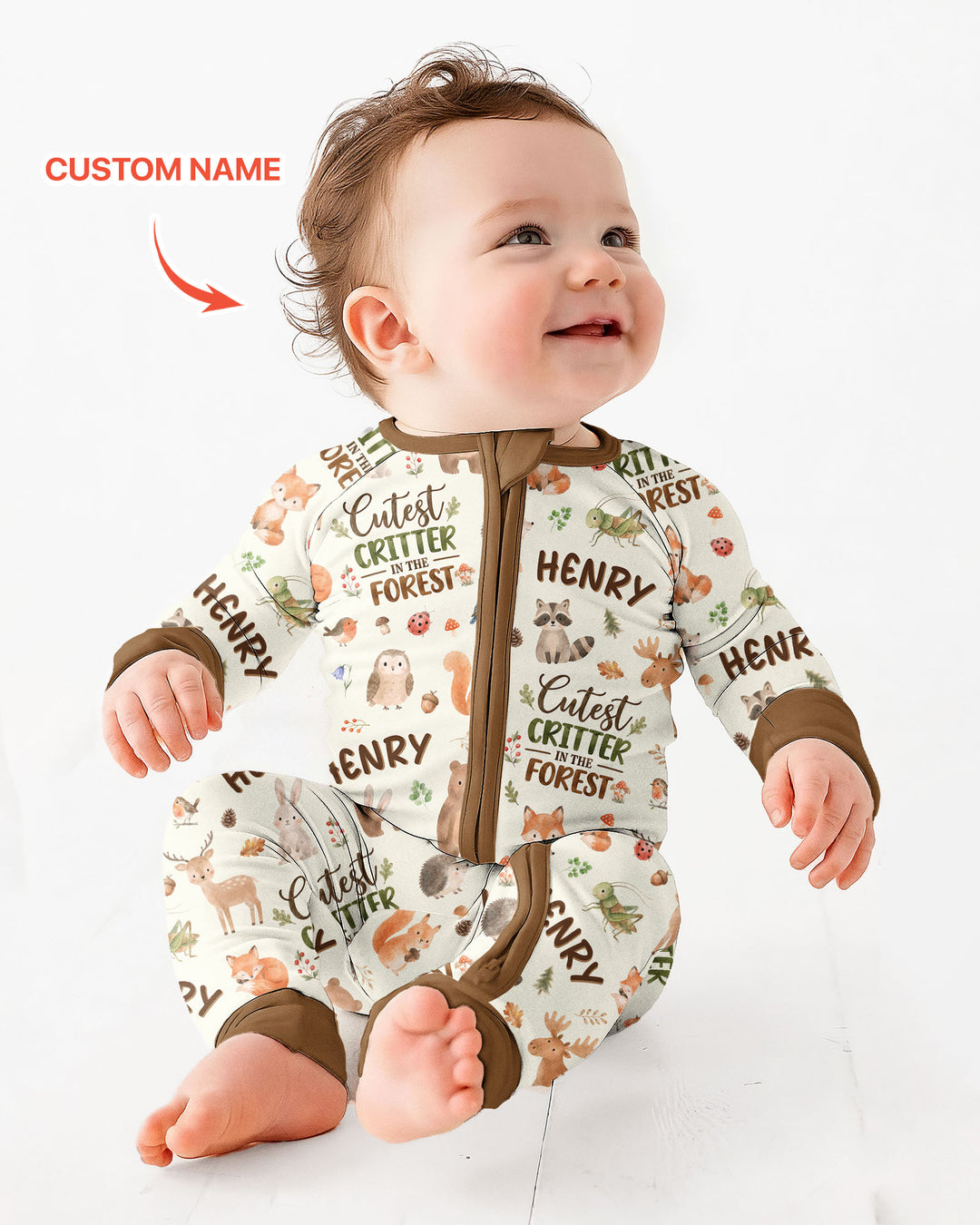 Custom Name Cutest Critter In The Forest Bamboo Convertible Zippy
