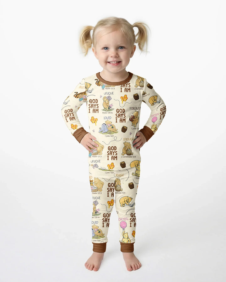 Zweiteiliges Langarm-Pyjama-Set mit Sommerfrüchten