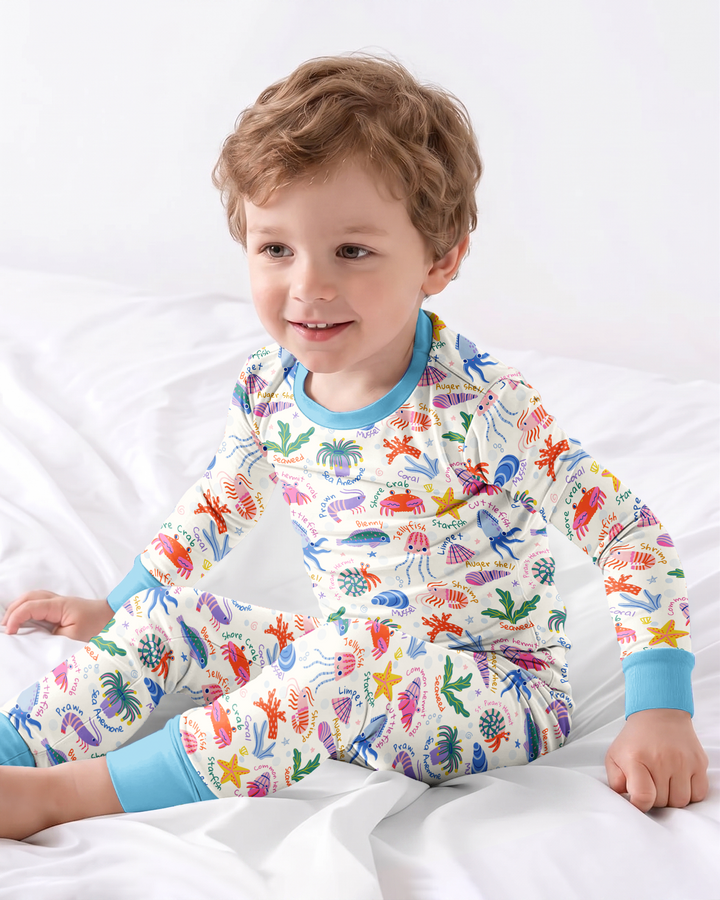 Tide Pool Pals Bamboo Two Piece Long Sleeve Pajama Set