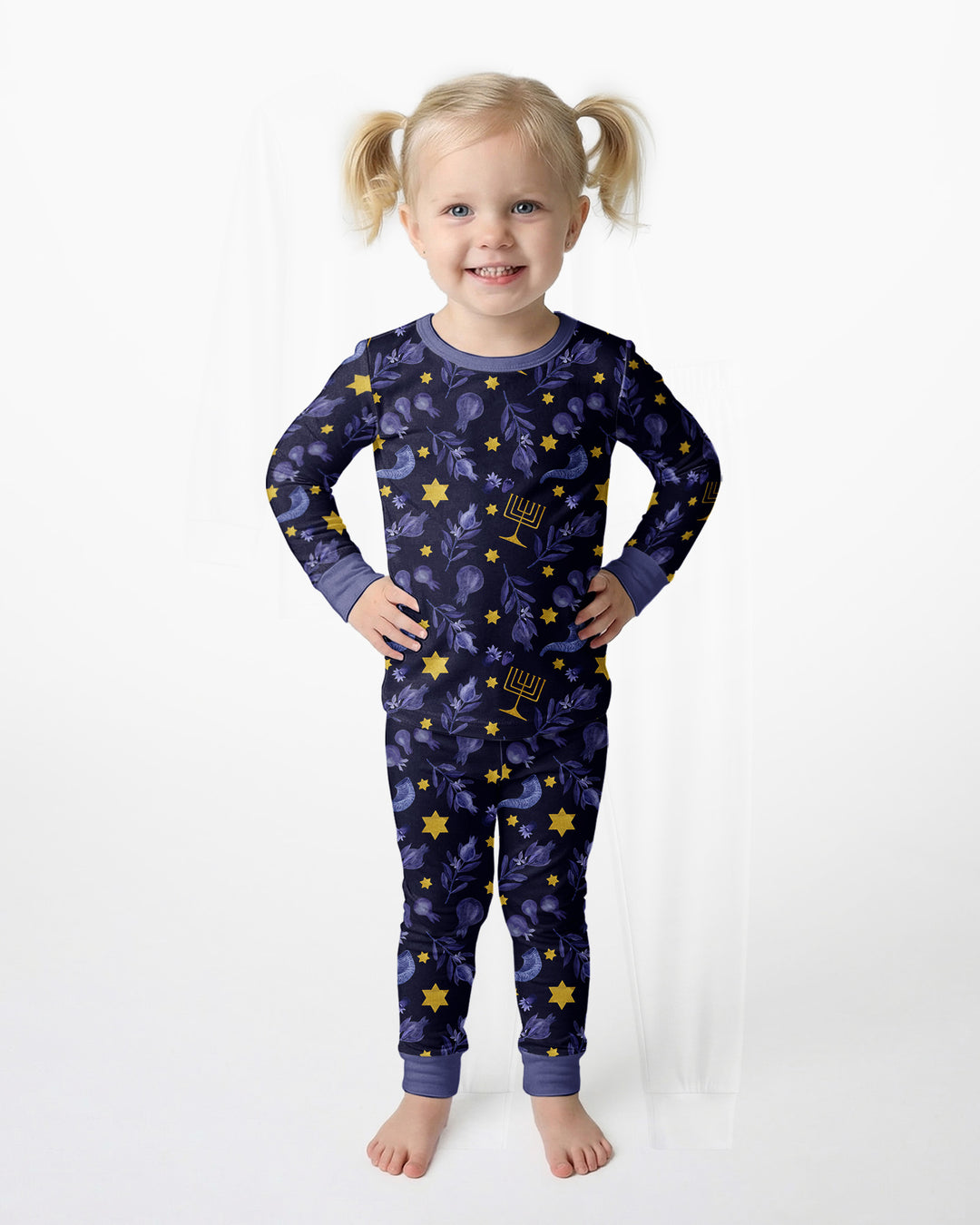 Zweiteiliges Langarm-Pyjama-Set mit Sommerfrüchten