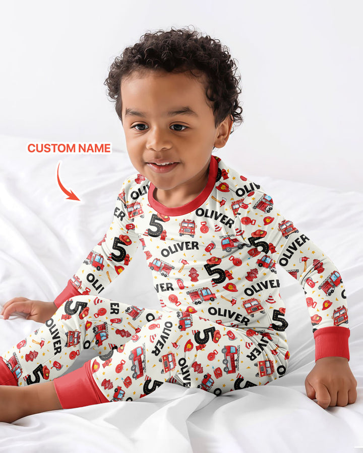Zweiteiliges Langarm-Pyjama-Set mit Sommerfrüchten