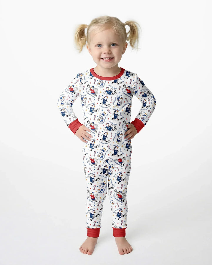 Zweiteiliges Langarm-Pyjama-Set mit Sommerfrüchten