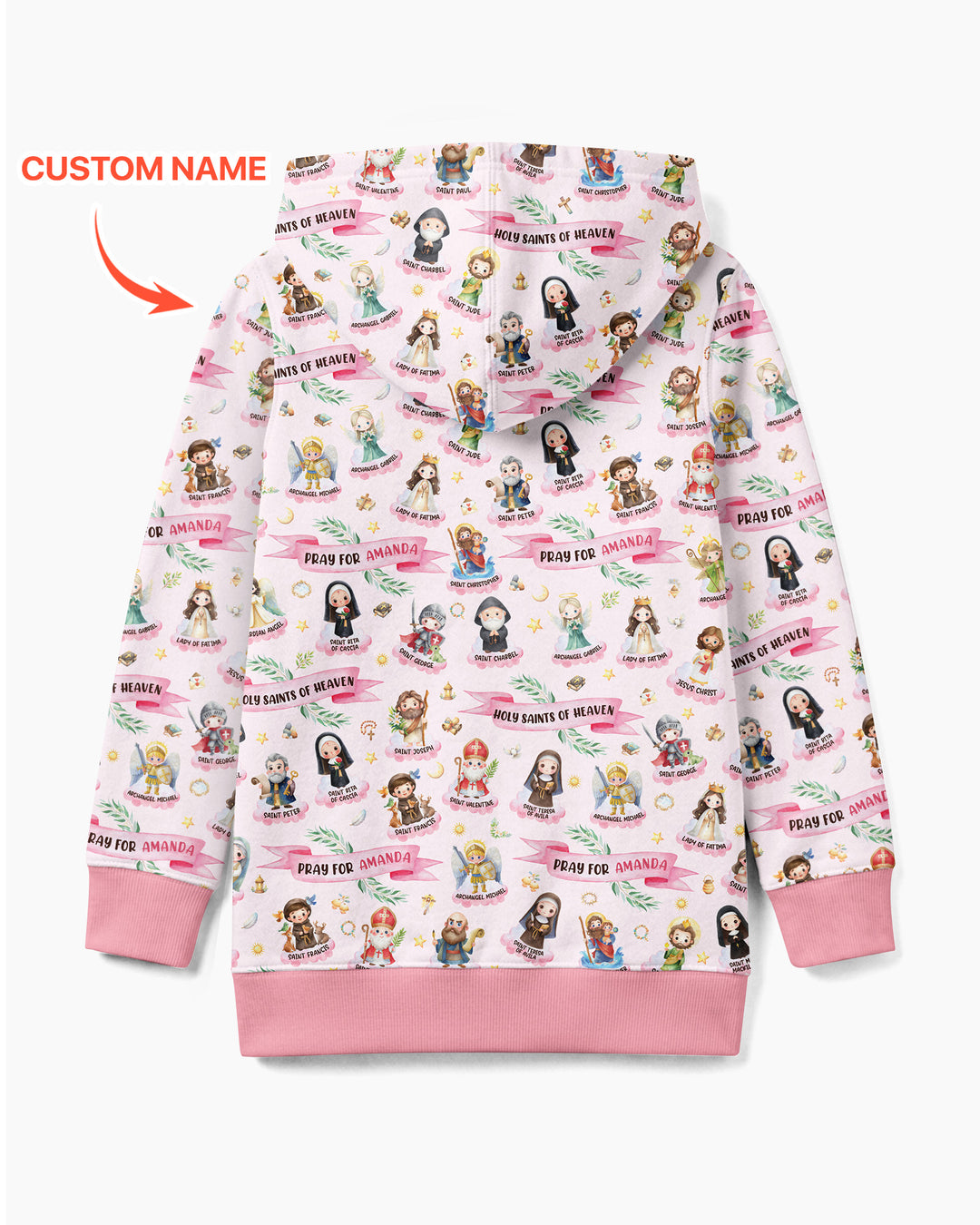 Heilige des Himmels Personalisierter Bambus-Kapuzenpullover mit Reißverschluss