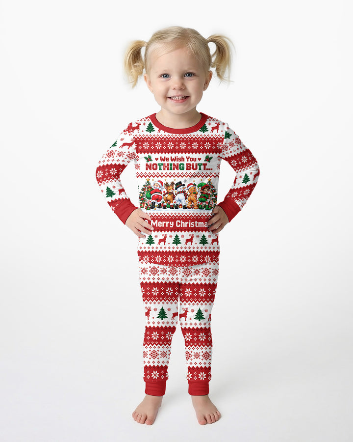 We Wish You Nothing Butt A Merry Christmas Bamboo Two Piece Long Sleeve Pajama Set