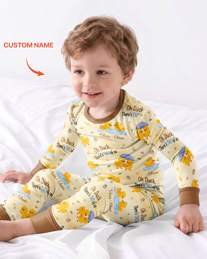 Oh Duck There's Two Of Us Twin Bamboo Two Piece Long Sleeve Pajama Set