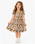 Retro Ghost Mushroom Floral Halloween Bamboo Twirl Dress