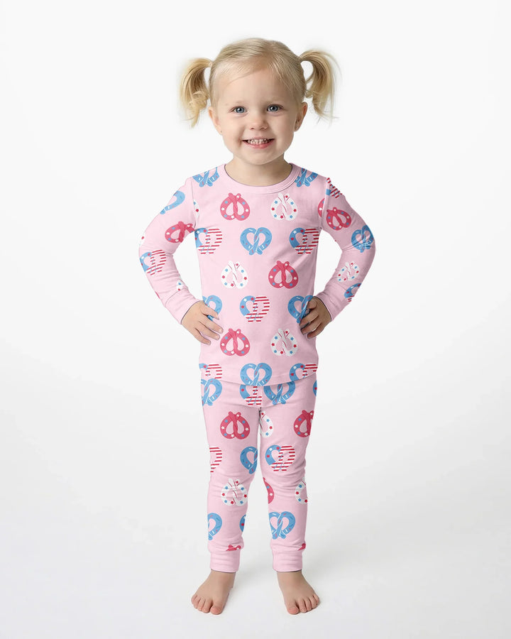 Zweiteiliges Langarm-Pyjama-Set mit Sommerfrüchten