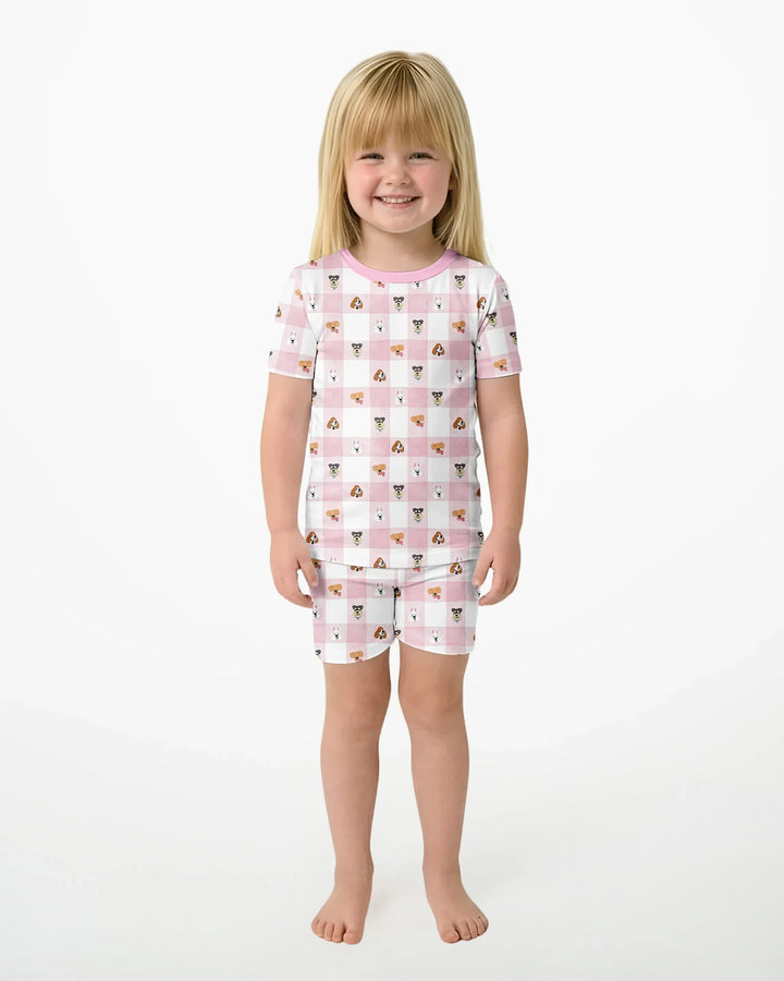 Schlafanzug-Set zweiteilig, kurze Ärmel, kurze Hose, Bambus