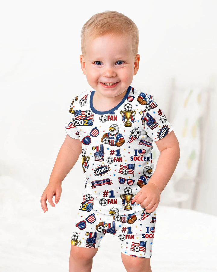 Schlafanzug-Set zweiteilig, kurze Ärmel, kurze Hose, Bambus