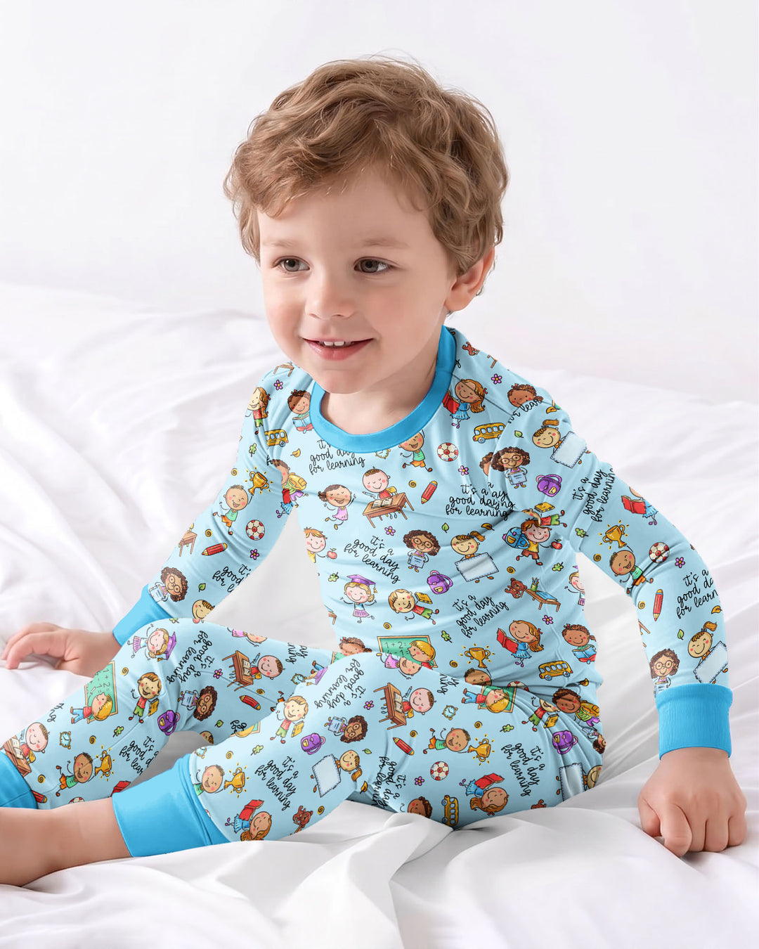 Zweiteiliges Langarm-Pyjama-Set mit Sommerfrüchten