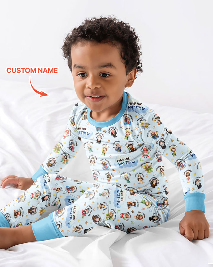 Catholic All Saints Bamboo Two Piece Long Sleeve Pajama Set