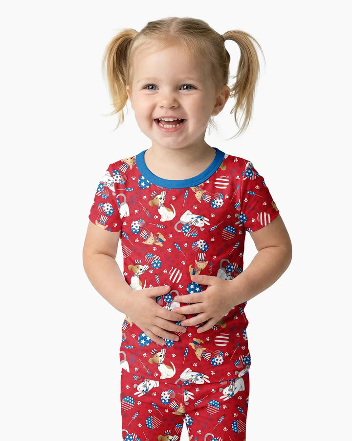 Zweiteiliges, kurzärmliges Pyjama-Set mit Marienkäfern