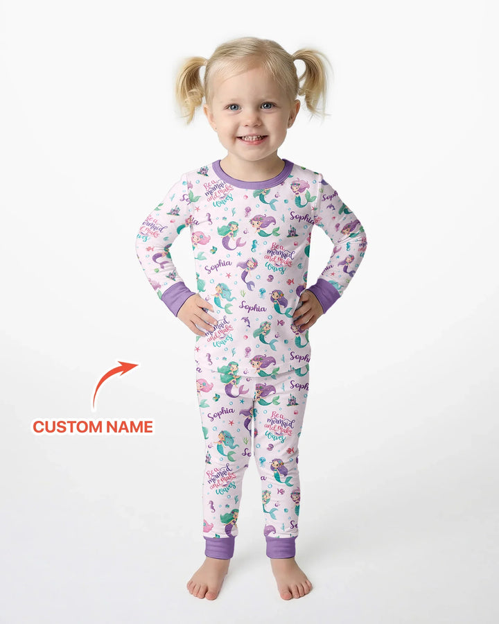Zweiteiliges Langarm-Pyjama-Set mit Sommerfrüchten