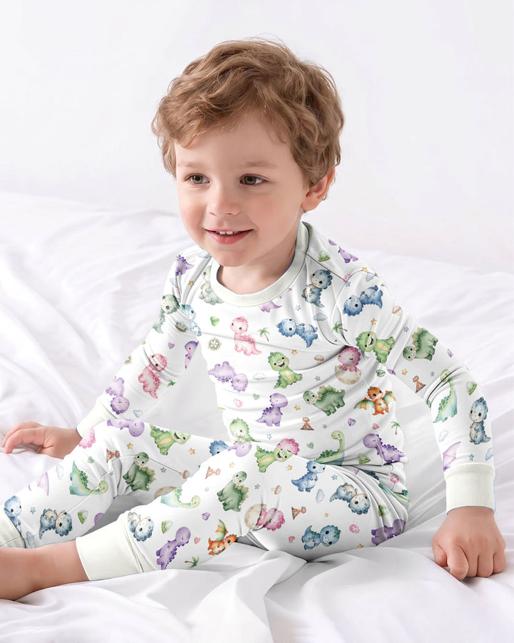 Kawaii Teddy Bamboo Two Piece Long Sleeve Pajama Set