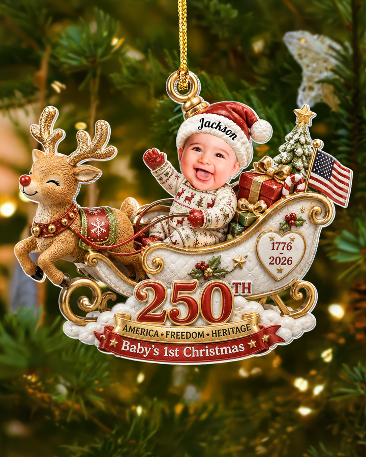 America 250 Baby Personalized 1-Side Photo Acrylic Ornament