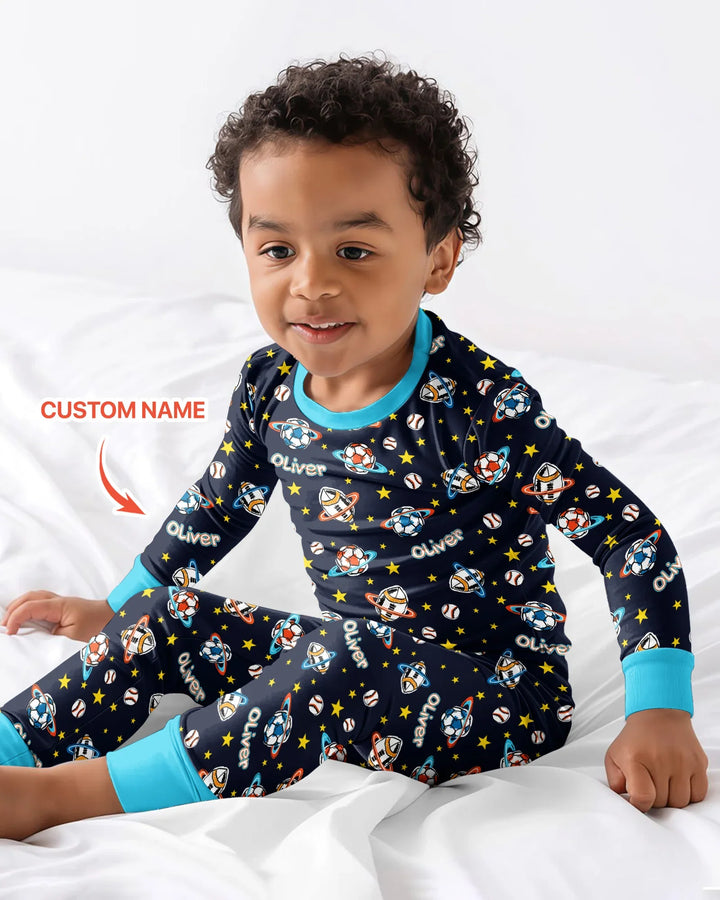 Zweiteiliges Langarm-Pyjama-Set mit Sommerfrüchten