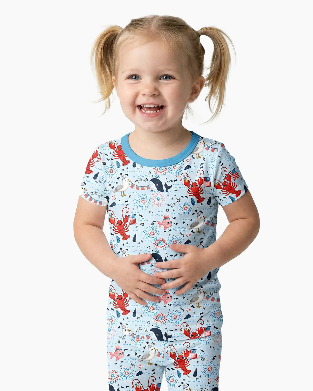 Zweiteiliges, kurzärmliges Pyjama-Set mit Marienkäfern
