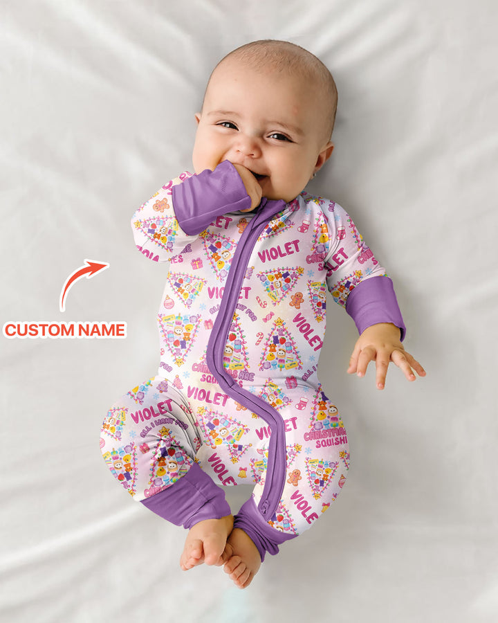 Custom Name All I Want For Christmas Are Squishies Bamboo Convertible Zippy