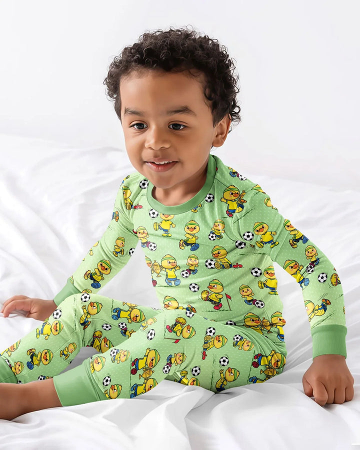 Zweiteiliges Langarm-Pyjama-Set mit Sommerfrüchten